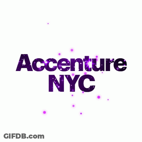 A Purple Accenture Nyc Logo With Purple Dots GIF