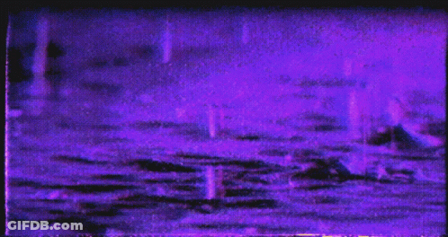 A Purple And Black Background With A Painting Of A Landscape GIF