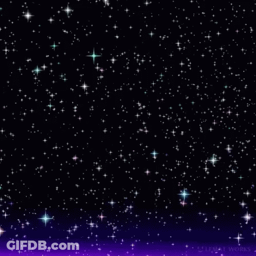 A Purple And Black Background With Lots Of Stars GIF