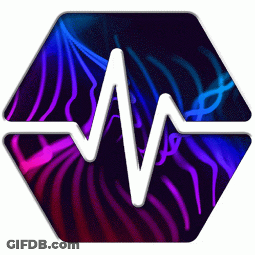 A Purple And Blue Graphic With A White Wave GIF