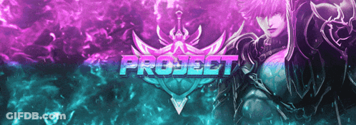 A Purple And Blue Graphic With The Word Project On It GIF