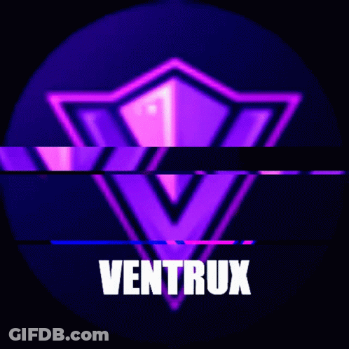 A Purple And Blue Triangle With The Word Ventrux On It GIF