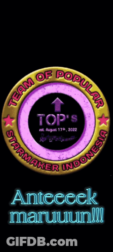 A Purple And Gold Circle With The Words Team Of Popular On It GIF