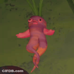 A Purple And Orange Cartoon Character Is Flying Through The Air . GIF