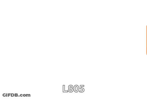 A Purple And Orange Fedex Logo With The Number L805 Below It GIF