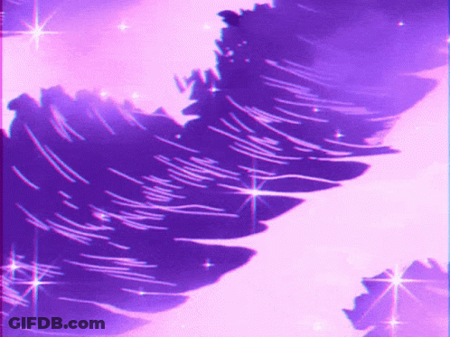 A Purple And Pink Background With A Feather In The Middle GIF