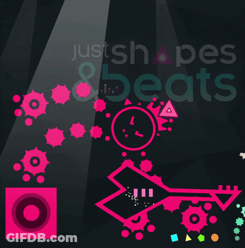 A Purple And Pink Graphic With The Words Shapes & Beats On The Bottom GIF