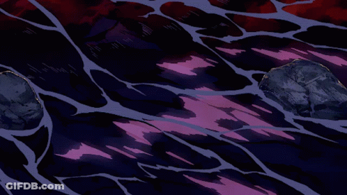 A Purple And Red Background With A Few Rocks GIF