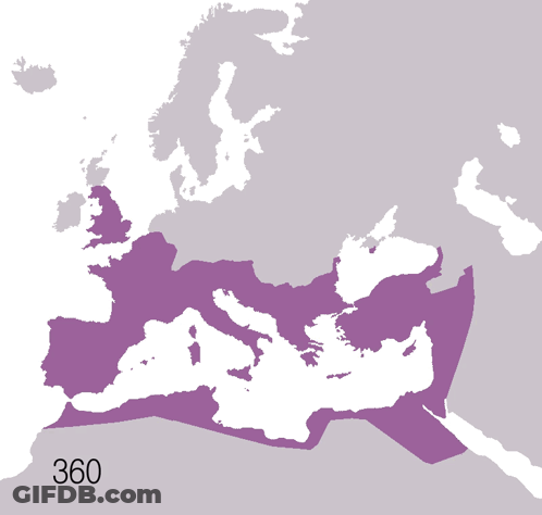 A Purple And White Map Of Europe With The Number 360 On The Bottom GIF