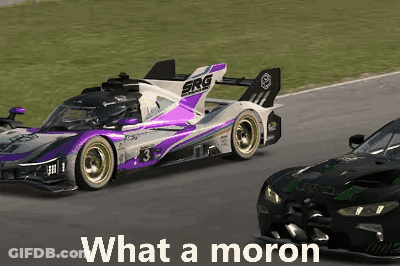 A Purple And White Race Car With The Number 3 On It GIF