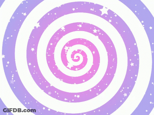 A Purple And White Spiral With Stars In It GIF