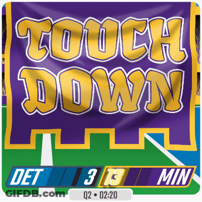 Purple And Yellow Touch Down Banner GIF