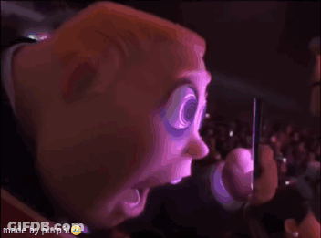 A Purple Animated Image Of A Man With The Words Made By Purp3 On The Bottom GIF