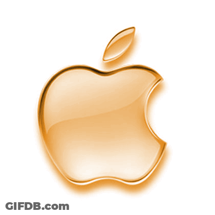 A Purple Apple On A White Background With A Leaf GIF
