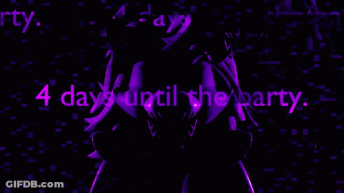 A Purple Background Says 4 Days Until The Party GIF
