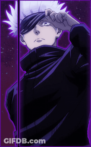 A Purple Background With A Cartoon Character Covering His Face GIF