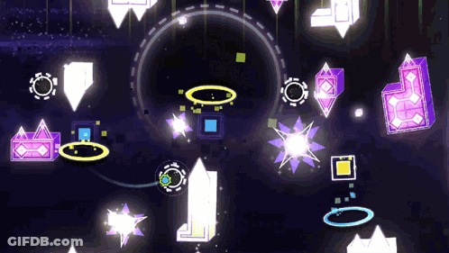 A Purple Background With A Lot Of Geometric Shapes On It GIF