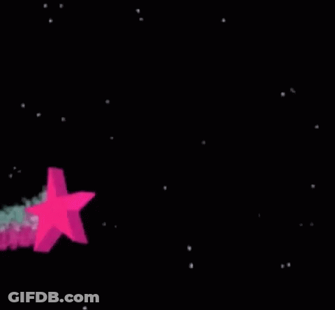 A Purple Background With A Pink Star And The Words Text M On It GIF