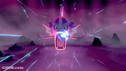 A Purple Background With A Pokemon In The Middle Of A Battle . GIF