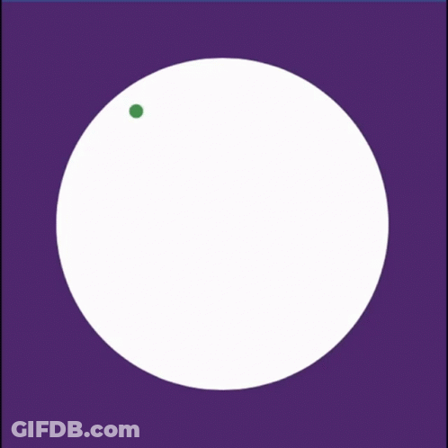 A Purple Background With A White Circle With Green Lines On It GIF