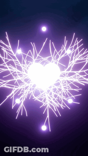 A Purple Background With A White Heart Shaped Object GIF