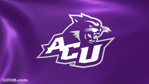 A Purple Background With A White Logo For Acu GIF
