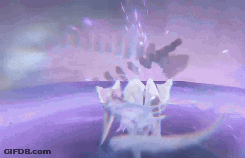 A Purple Background With A White Object In The Foreground . GIF