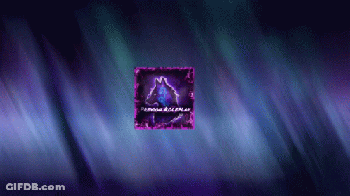 A Purple Background With A Wolf And The Words " Firemon Roleplay " On It GIF