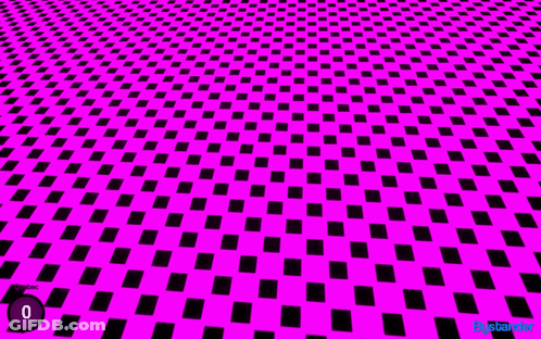 A Purple Background With Black Squares And A Button That Says 0 GIF