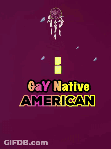 A Purple Background With Feathers And A Dream Catcher That Says Happy Birthday Gay Native American GIF