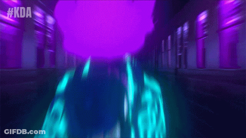 A Purple Background With #Kda Written In The Corner GIF