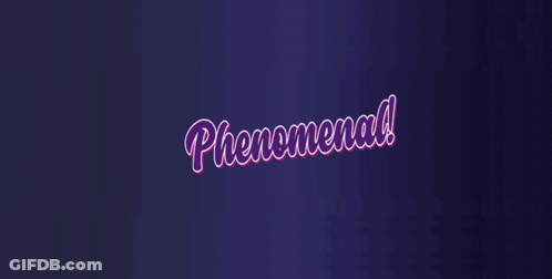 A Purple Background With The Word Phenomenal In White Letters GIF