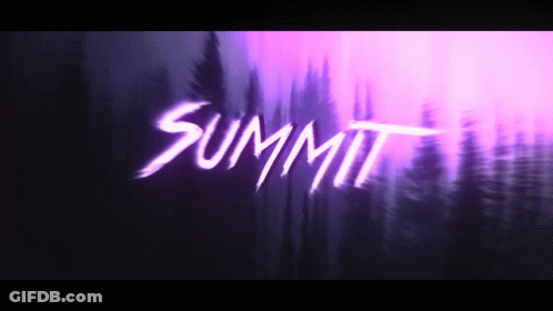 A Purple Background With The Word Summit Written In White GIF