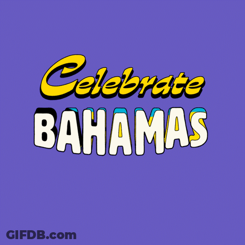 A Purple Background With The Words Celebrate Bahamas GIF