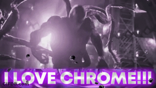 A Purple Background With The Words " I Love Chrome " On It GIF