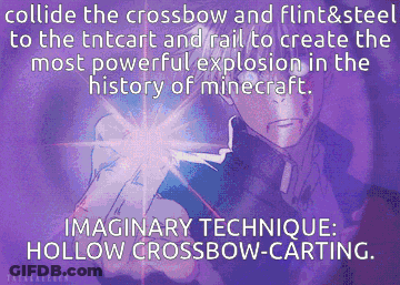 A Purple Background With The Words Imaginary Technique Hollow Crossbow Carting On It GIF