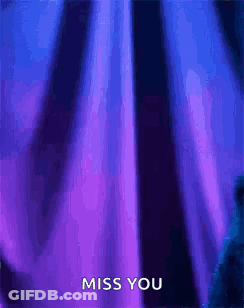 A Purple Background With The Words `` Miss You '' Written On It . GIF
