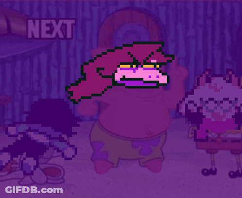 A Purple Background With The Words Next Big Susie 'S Idea Written On It GIF