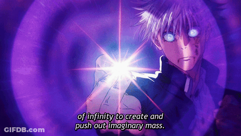 A Purple Background With The Words Of Infinity To Create And Push Out Imaginary Mass Written On It GIF