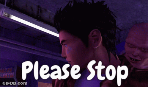 A Purple Background With The Words Please Stop Written On It GIF