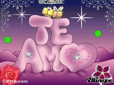 A Purple Background With The Words Te Amo Written In Pink GIF