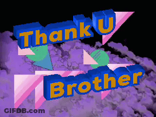A Purple Background With The Words Thank U Brother On It GIF