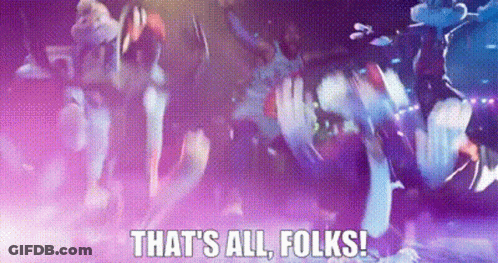 A Purple Background With The Words `` That 'S All Folks ! '' GIF