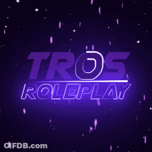 A Purple Background With The Words Tros Roleplay GIF