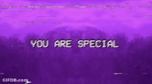 A Purple Background With The Words `` You Are Special '' Written On It GIF
