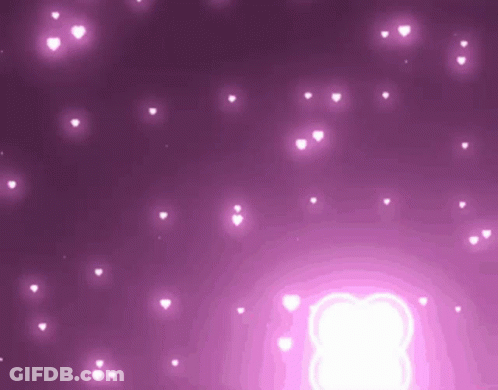 A Purple Background With White Hearts And A White Circle In The Middle GIF