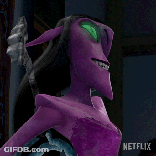 A Purple Cartoon Character With A Netflix Logo On The Bottom Right GIF
