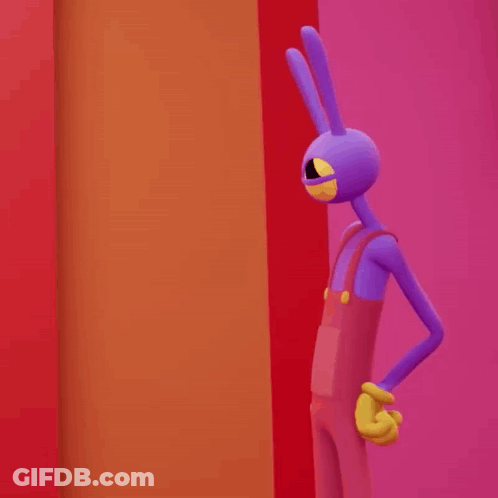A Purple Cartoon Character With The Word Cringe On The Bottom Right GIF