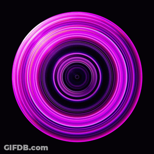 A Purple Circle With A Hole In The Middle On A Black Background . GIF