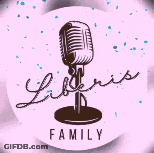 A Purple Circle With A Microphone And The Word Family On It GIF